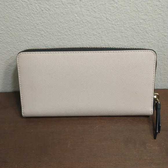 Kate Spade New York Laurel Way Neda Saffiano Leather Zip Around Wallet Tan - Picture 4 of 13